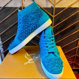 mens blue louboutin sneakers